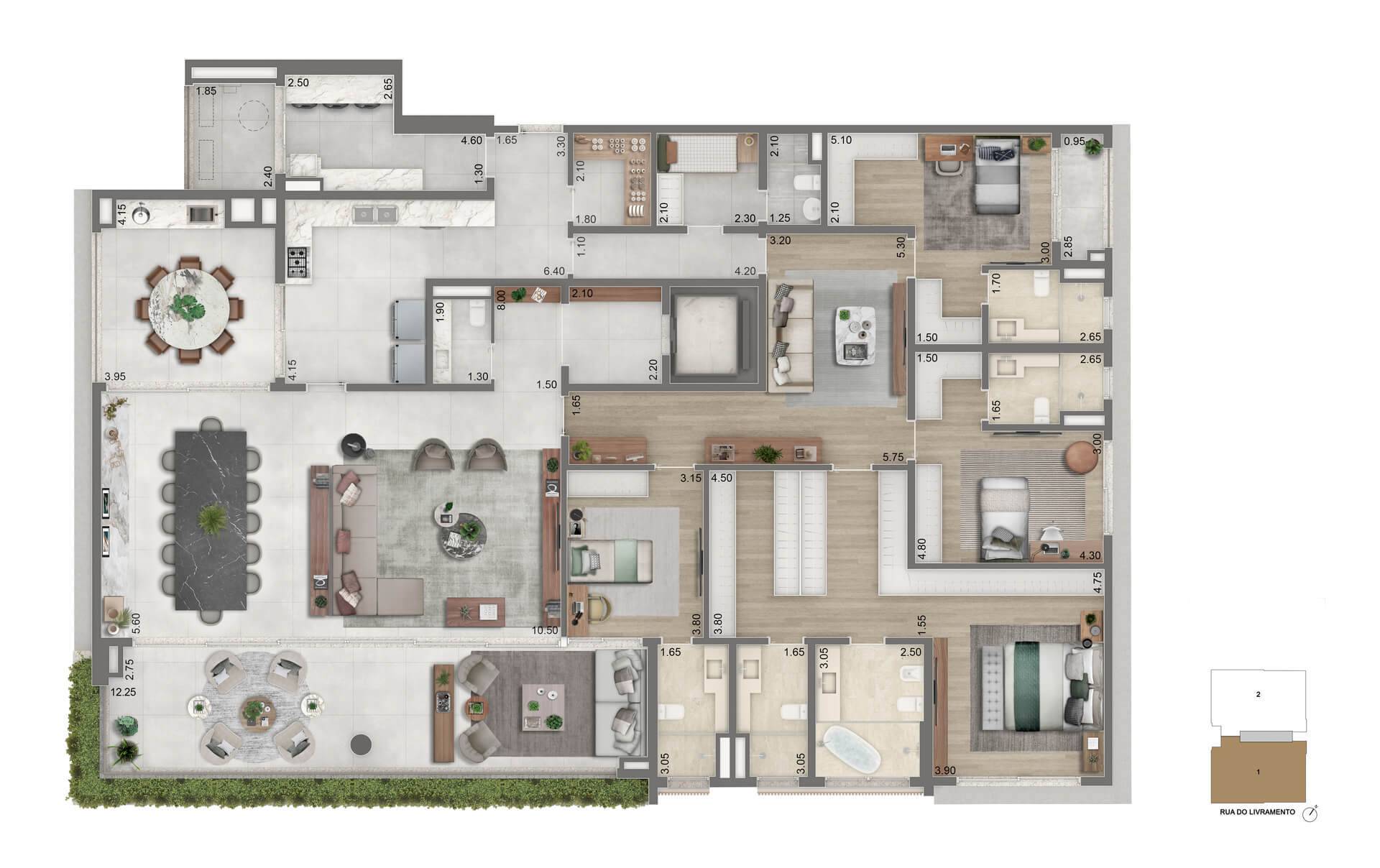 Torre 1 - Planta Padrão - 355,5m²